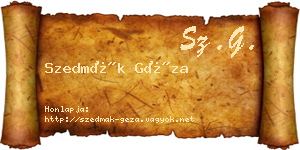 Szedmák Géza névjegykártya