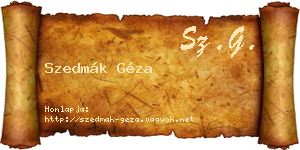 Szedmák Géza névjegykártya
